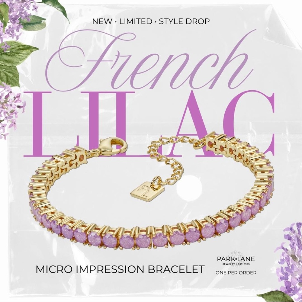 Park Lane French Lilac Micro Impression Bracelet New Drop!